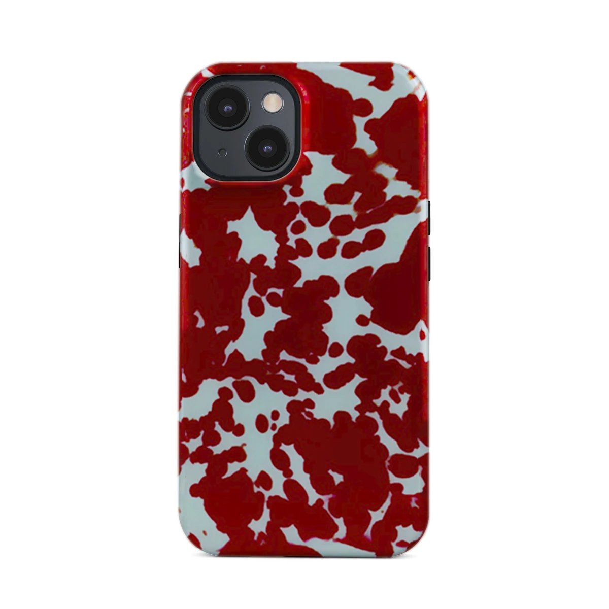 Clmj Handyhülle mit rotem Graffiti-Muster für iPhone 16 15 14 13 12 11 X XS XR XSMAX 7 8 Pro Max Plus, luxuriöse doppellagige Rückseite