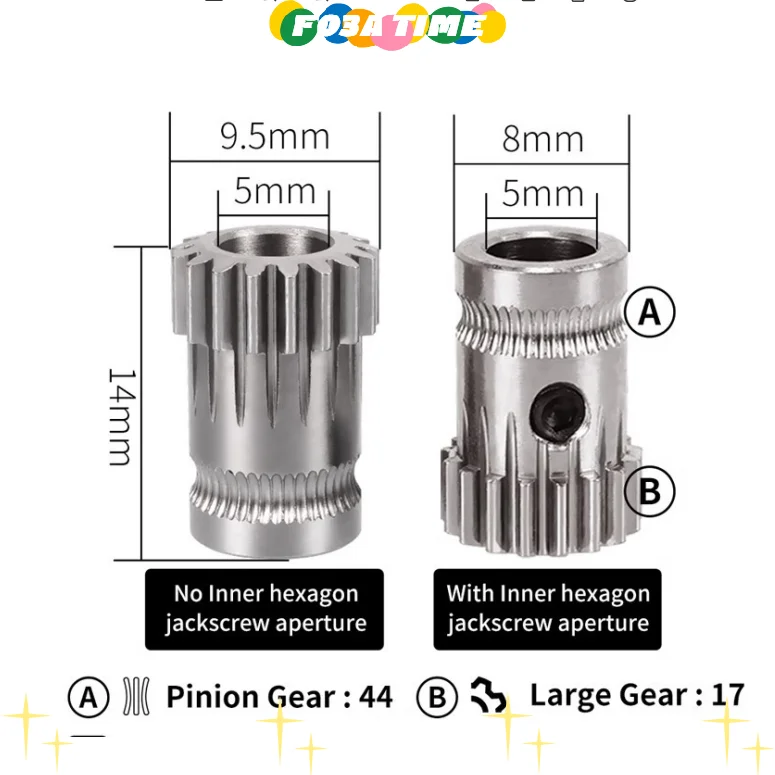 Kit de actualización de acero endurecido de engranaje de transmisión Dual, extrusora Drivegear para extrusora BMG para impresora 3D Prusa I3, piezas de extrusora Bowden