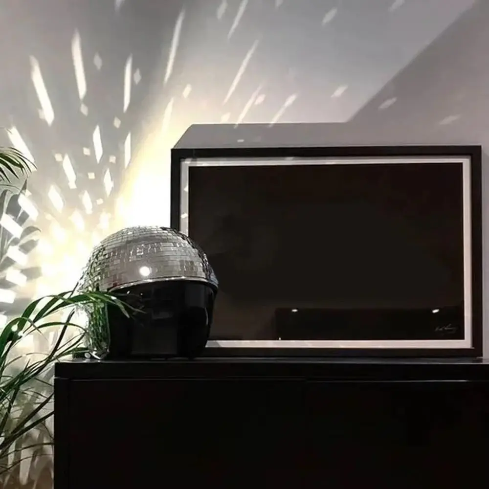 Premium Glitter Glitter Mirror Helmet Stunning Light Effects Retractable Visor Disco Helmet Decorative Accessory