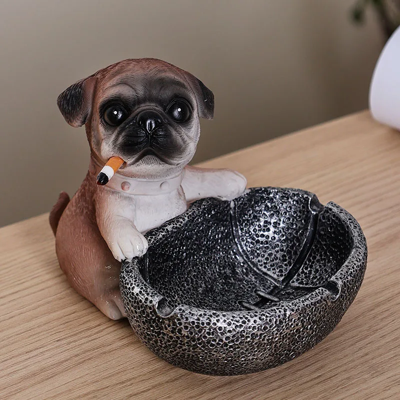 Creative Basketball Puppy Ashtray Desk Decoration Smoking Accessories Smoking Dog Portable Windproof Ashtray Gift for Boyfriend