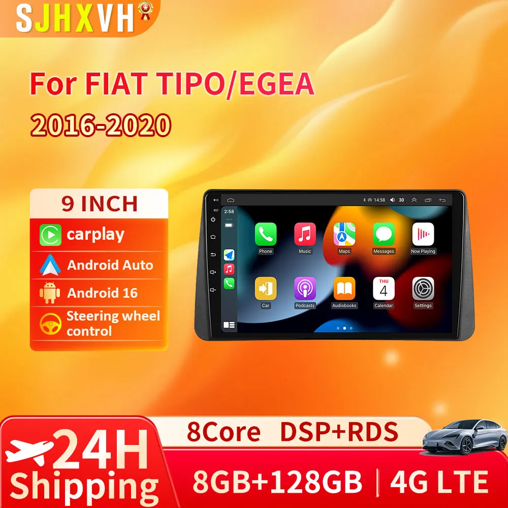 

Android Car Radio For FIAT TIPO/EGEA 2016-2020 Carplay Stereo Player Autoradio WIFI GPS Navigation FM/RDS Stereo Head Unit