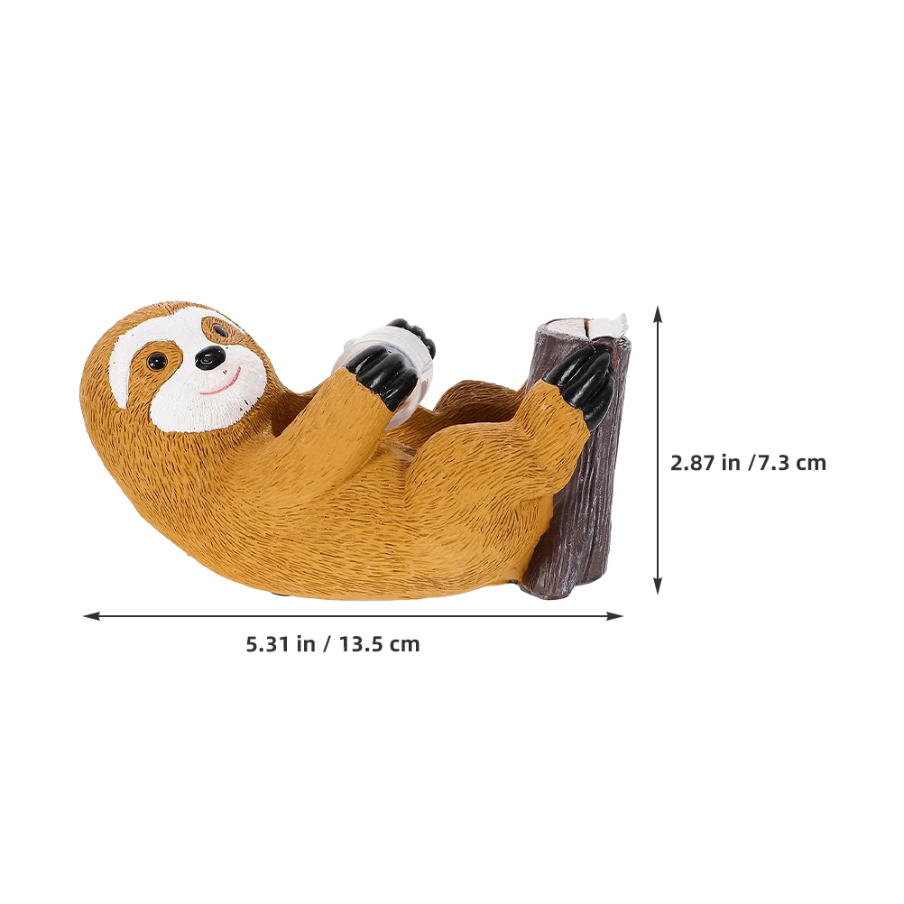 2Set سطح المكتب الشريط موزع الراتنج الكسل شكل لاصق حامل لمكتب المنزل استخدام لطيف الحيوان النمذجة الشريط القاطع المدمجة