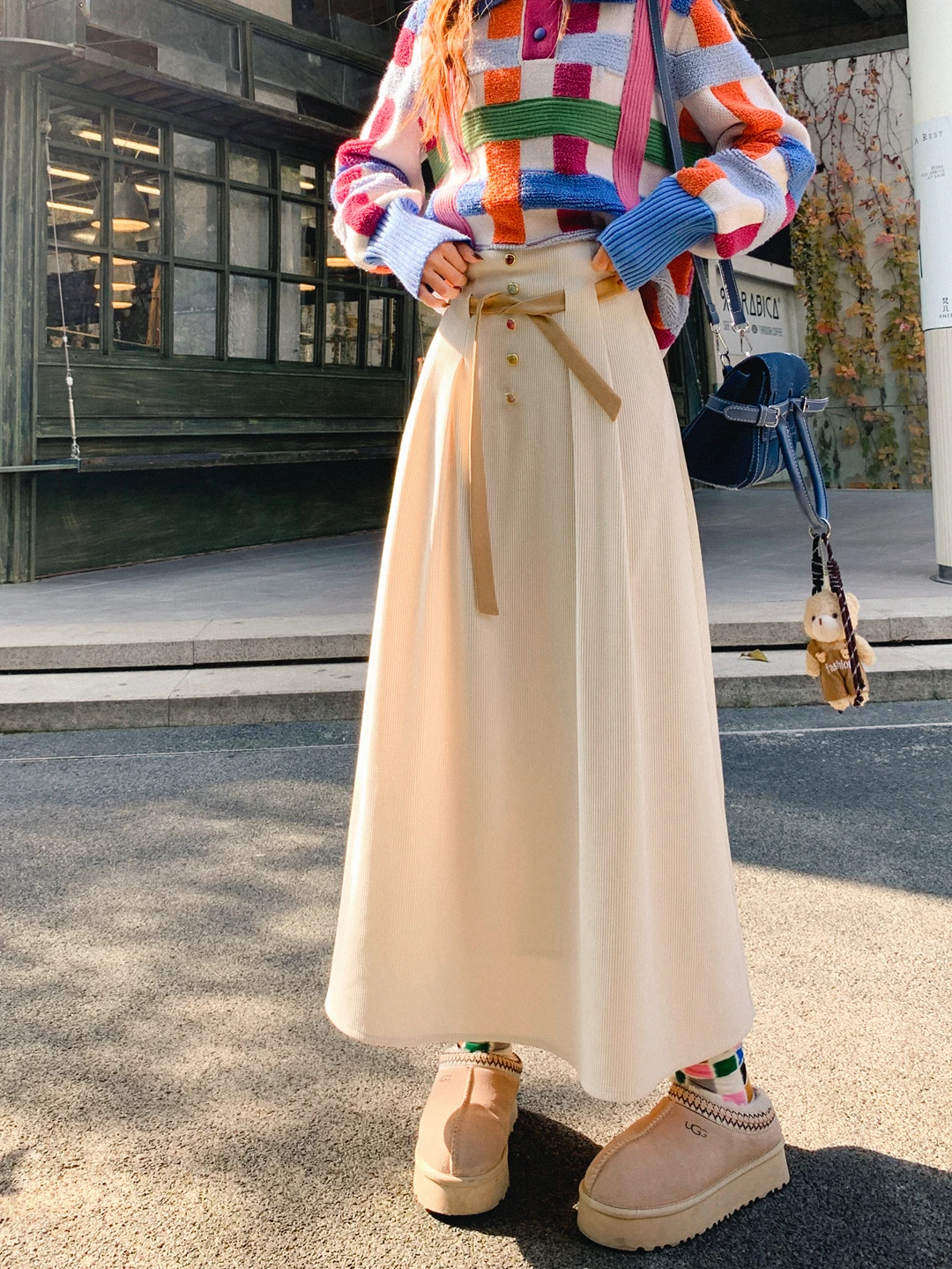 

Женская зимняя модная повседневная универсальная длинная юбка А-силуэта с высокой талией Gula Liangpin во французском стиле