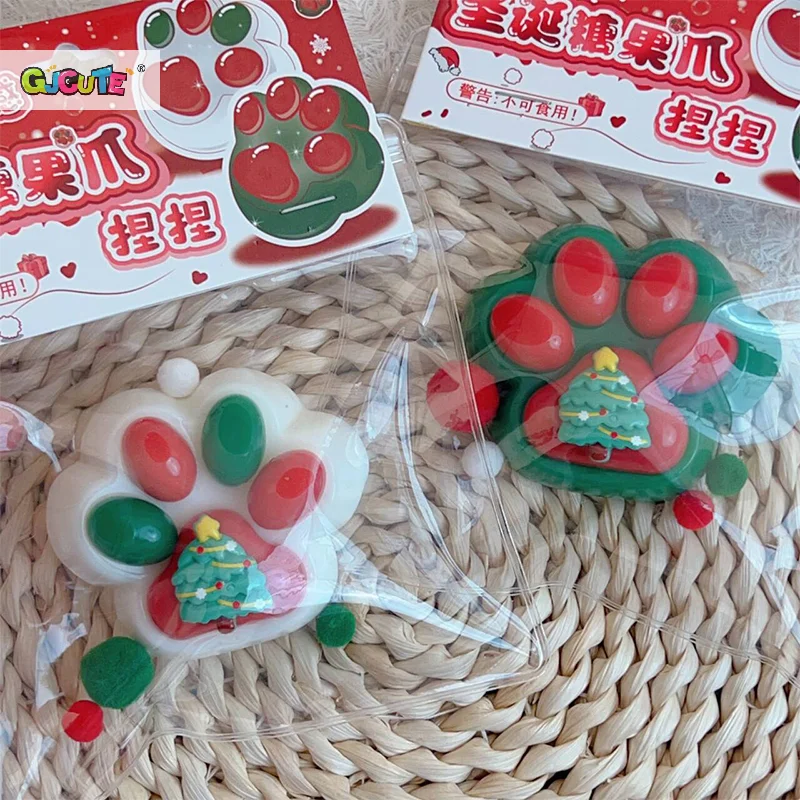 Weihnachten Katze Klaue Squeeze Spielzeug Nette Weiche Mochi Dekompression Spielzeug Kneifen Katze Pfote Relief Entspannen Spielzeug Für Kind Weihnachten Geschenke