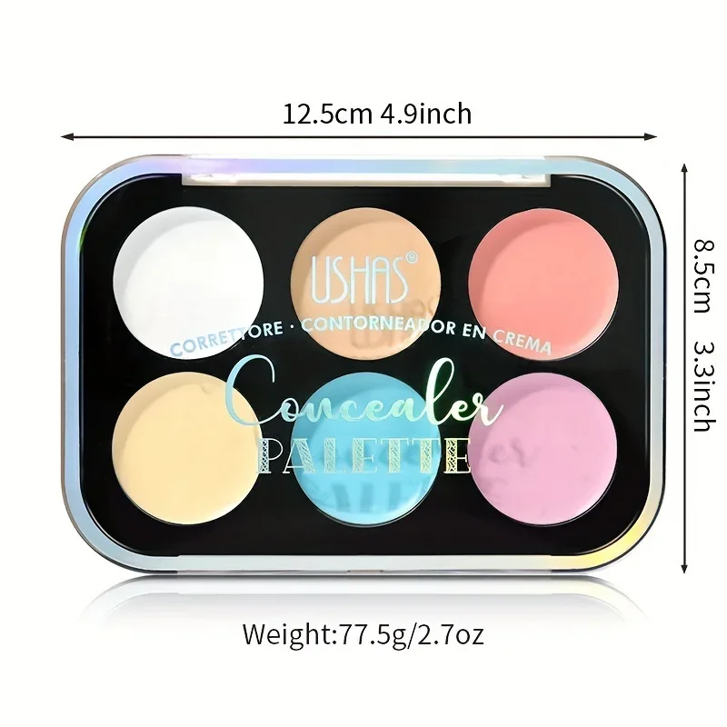 6 Colors Concealer Palette Long Lasting Cover Dark Circles Acne Pores Cream Shading Highlighter Moisturize Face Cometics