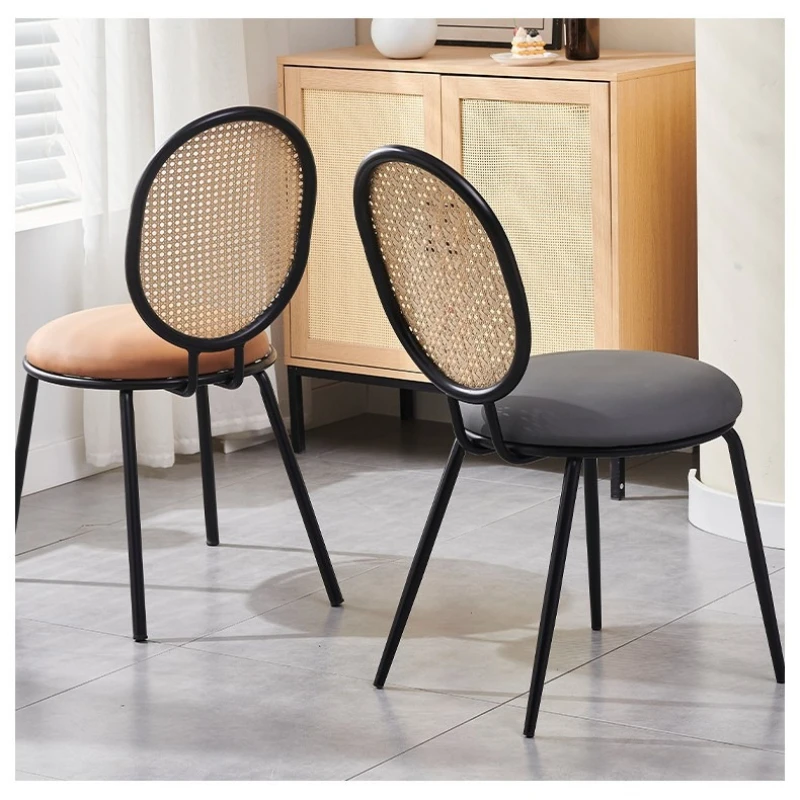 Multi-functional Nordic rattan chair makeup chair cafe antique designer chair