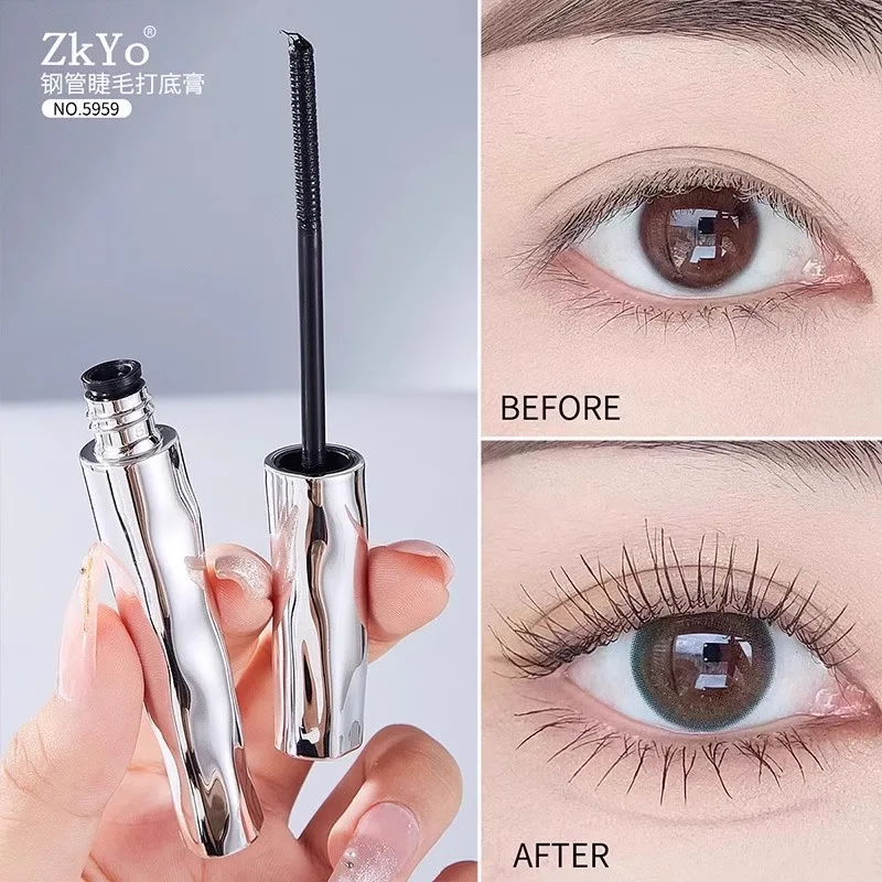 ZkYo Steel Tube Waterproof Eyelash Primer Natural Thick And Curly Mascara Lasting And Non-Smudging Women Eye Makeup