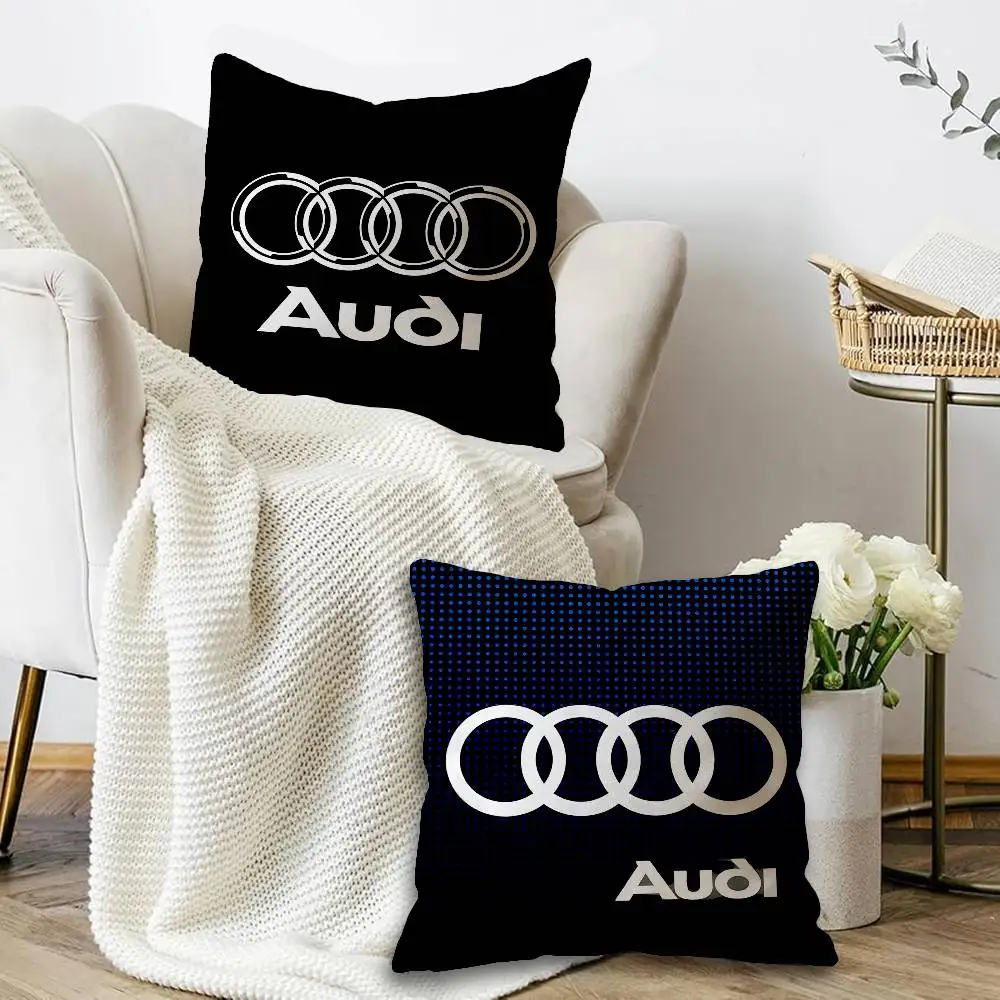 A-Audis Logo Cushion Cover Car Throw Pillow Case For Sofa Car Christmas Gift 40x40cm 45x45cm