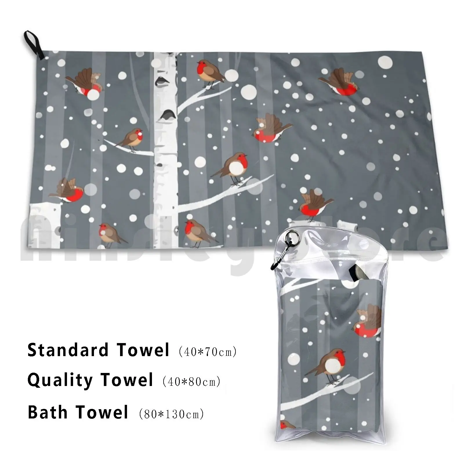 

Счастливый Робин в зимнем лесу. Банное полотенце на заказ. Зачарованный лес. Робин. Птицы. Птицы. Лесные животные.