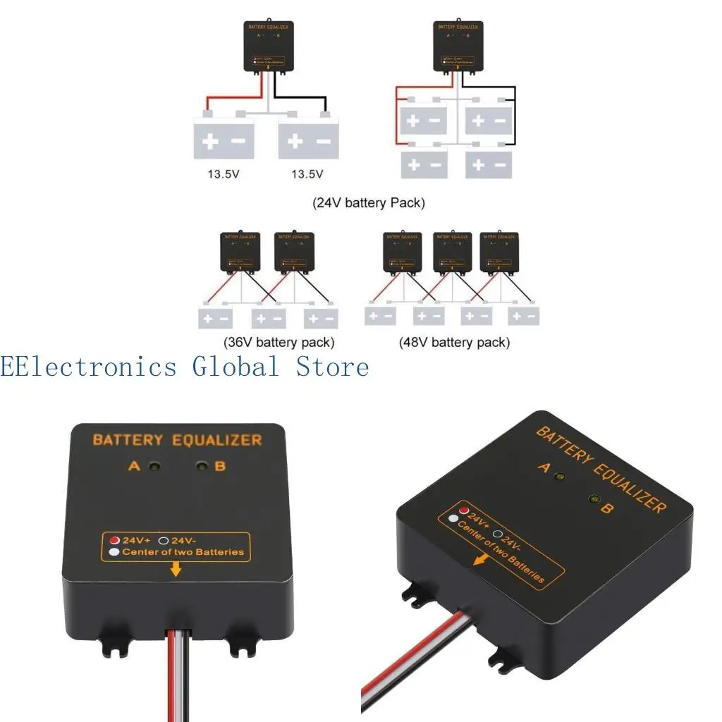 

462B Wear Resistant 24V Battery Equalizer Support Gel Flood AGM Li-Battery Balancer Battery Voltages Stabilizer Accessory