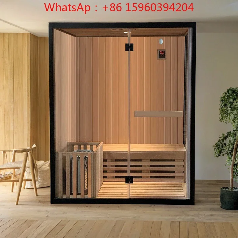 Sauna room household sweat steamer home dry and wet separation steam room solid wood glass door integrated shower machine