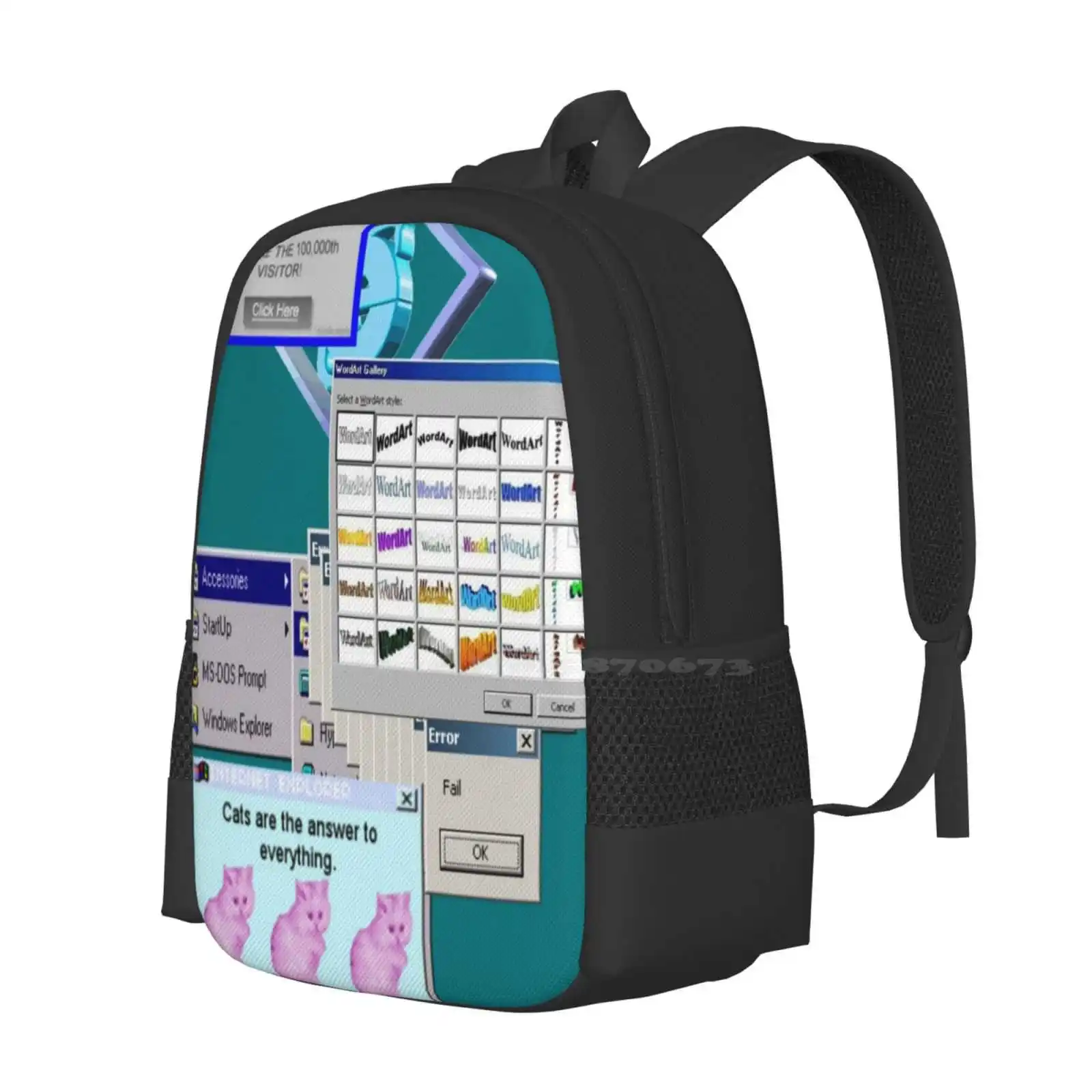 Windows 95 Hot Sale Schoolbag Backpack Fashion Bags Aesthetic Windows 95 Internet Memes Retro 90S Sadboi Sadboy