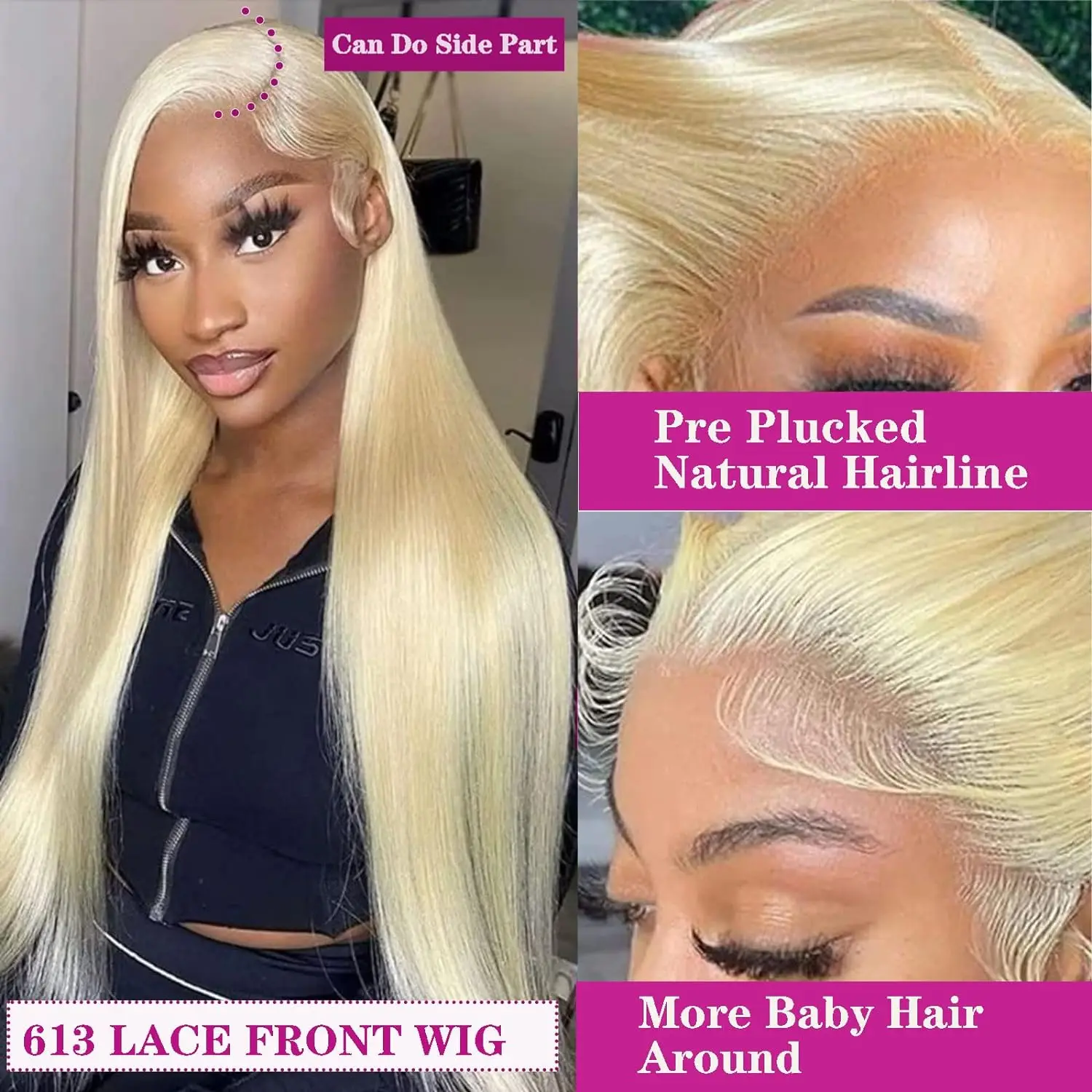 Loira Reta Lace Frontal Peruca, HD Lace Front Peruca, Cabelo Humano, Perucas Glueless, Pronto para Vestir, 30 em, 613, 13x6