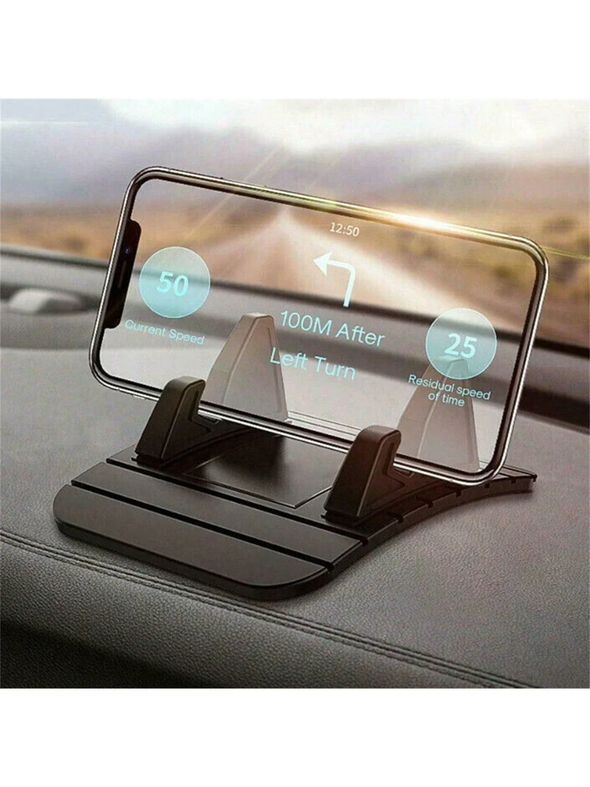 1pc Multi-Functional Stylish Silicone Car Phone Holder - Non-Slip, Heat-Resistant Dashboard Pad, Washable And Reusable