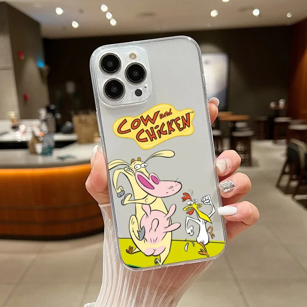 Cow and Chicken Phone Case For iPhone 15 14 13 11 12 Pro Max XS XR Shell