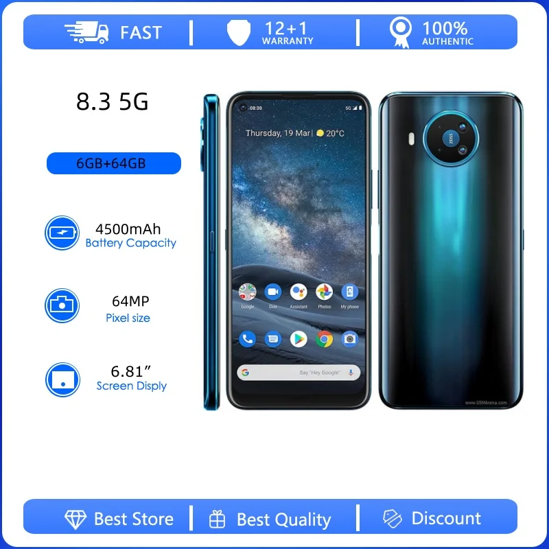 Teléfono móvil desbloqueado, reacondicionado, original, 8.3 5G, 64MP, 6.81 pulgadas, huella dactilar, 4500mAh, idiomas ruso, árabe y hebreo.