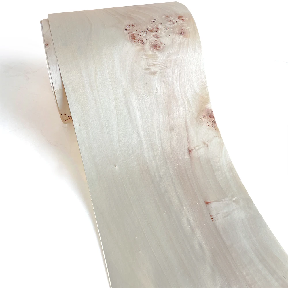 OMUKI Natural Poplar Burl Wood Veneer Furniture Handbag DIY Thin Skin Panel Speaker Guitar Handmade DIY Wooden Crafts