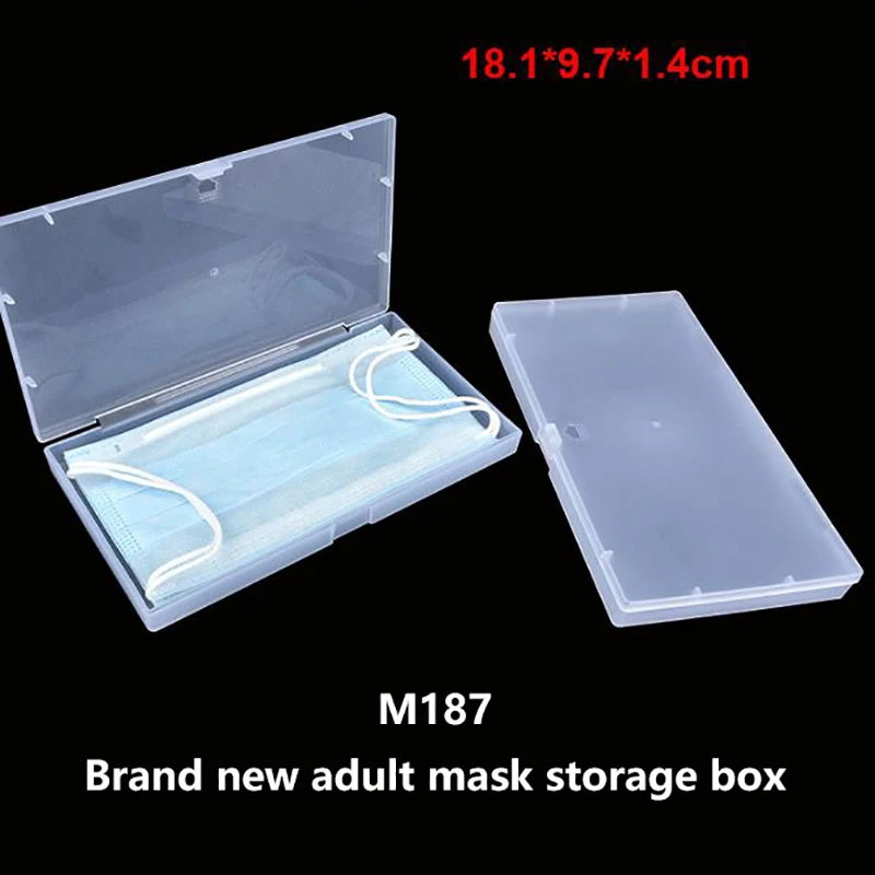 ~1pc Plastic Transparent Box For Mask Storage Box Large Size Small Accessory Storage Frosted Plastic Box