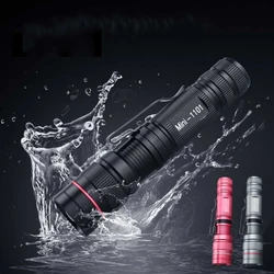 Mini LED Flashlight Q5 Zoomable Portable Torch Flashlights 3 Modes Waterproof AA Battery For Outdoor Camping Hiking Walking