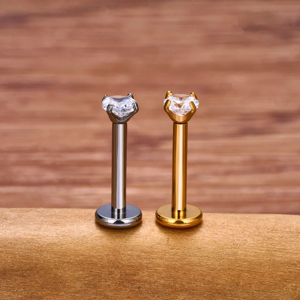 Titanium G23 Ear Cartilage Nail Nasal Septum Ring Eyebrow Bending Rod Head Four Claw Internal Thread Perforated Jewelry ear nail