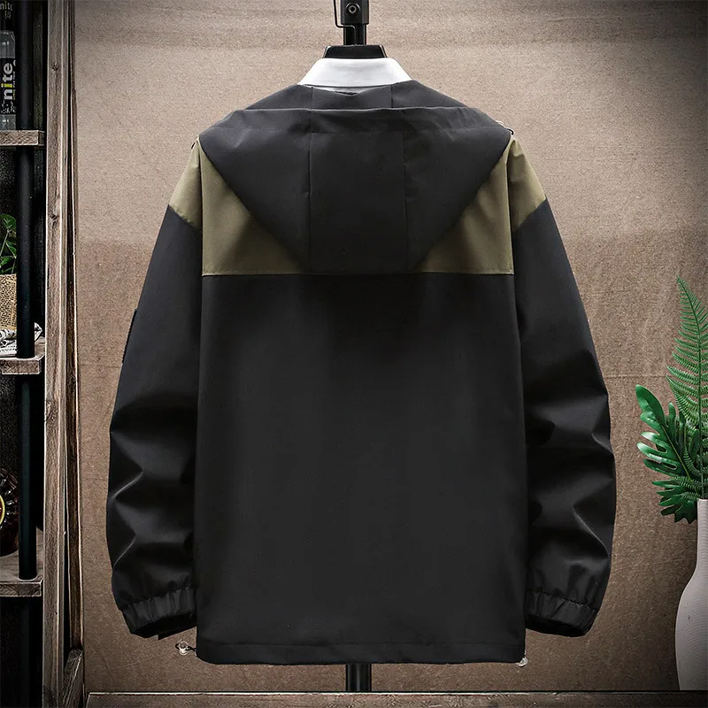 Windbreak Jacket Men Fashion Casual Patchwork Jacket Coat Plus Size 8XL 9XL Spring Autumn Waterproof Jackets Male Outerwear