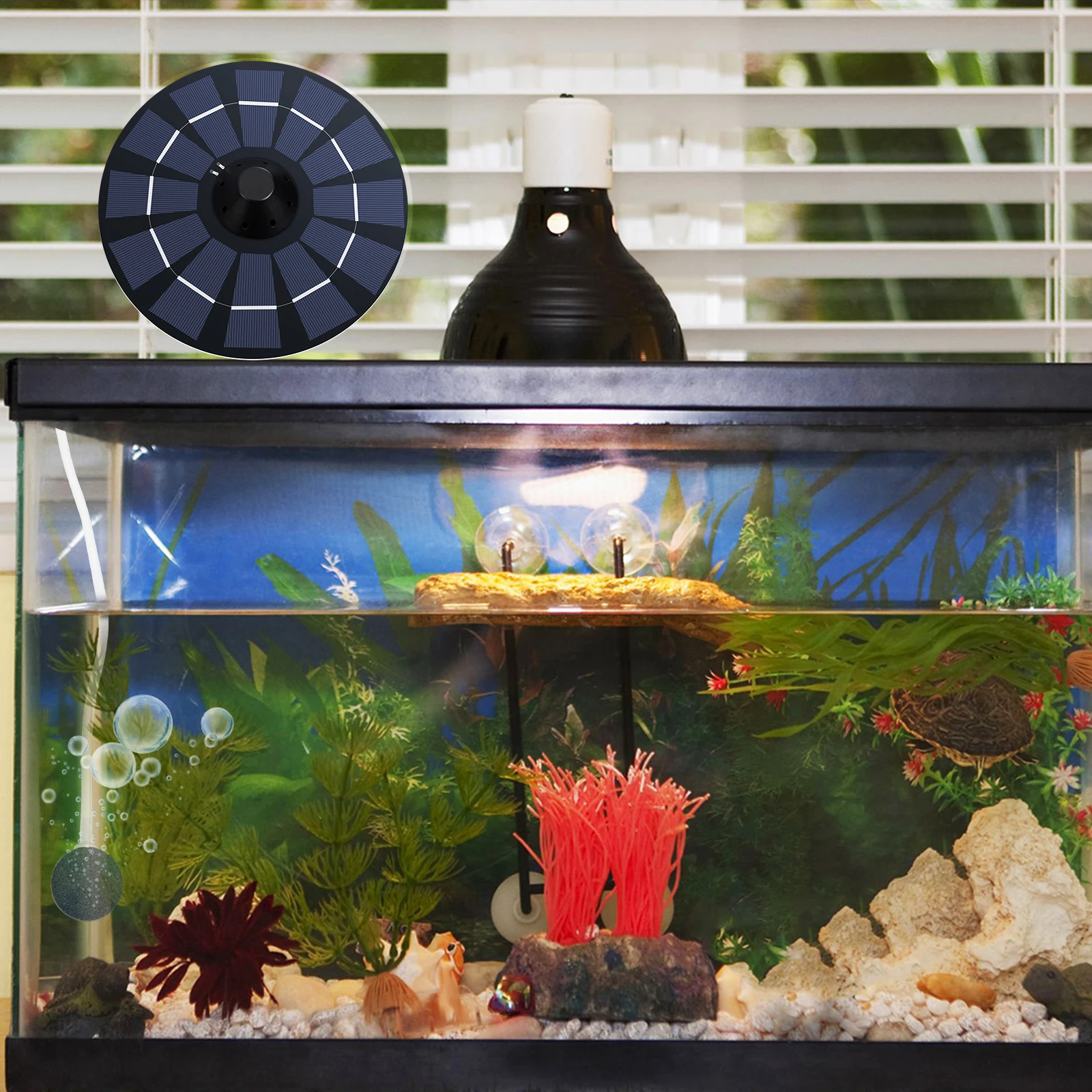 

Solar Oxygen Pump for Ponds Hydroponics Floating Fish Tank ABS Material Aerator Pond FountainSolar Powered Oxygenation Device