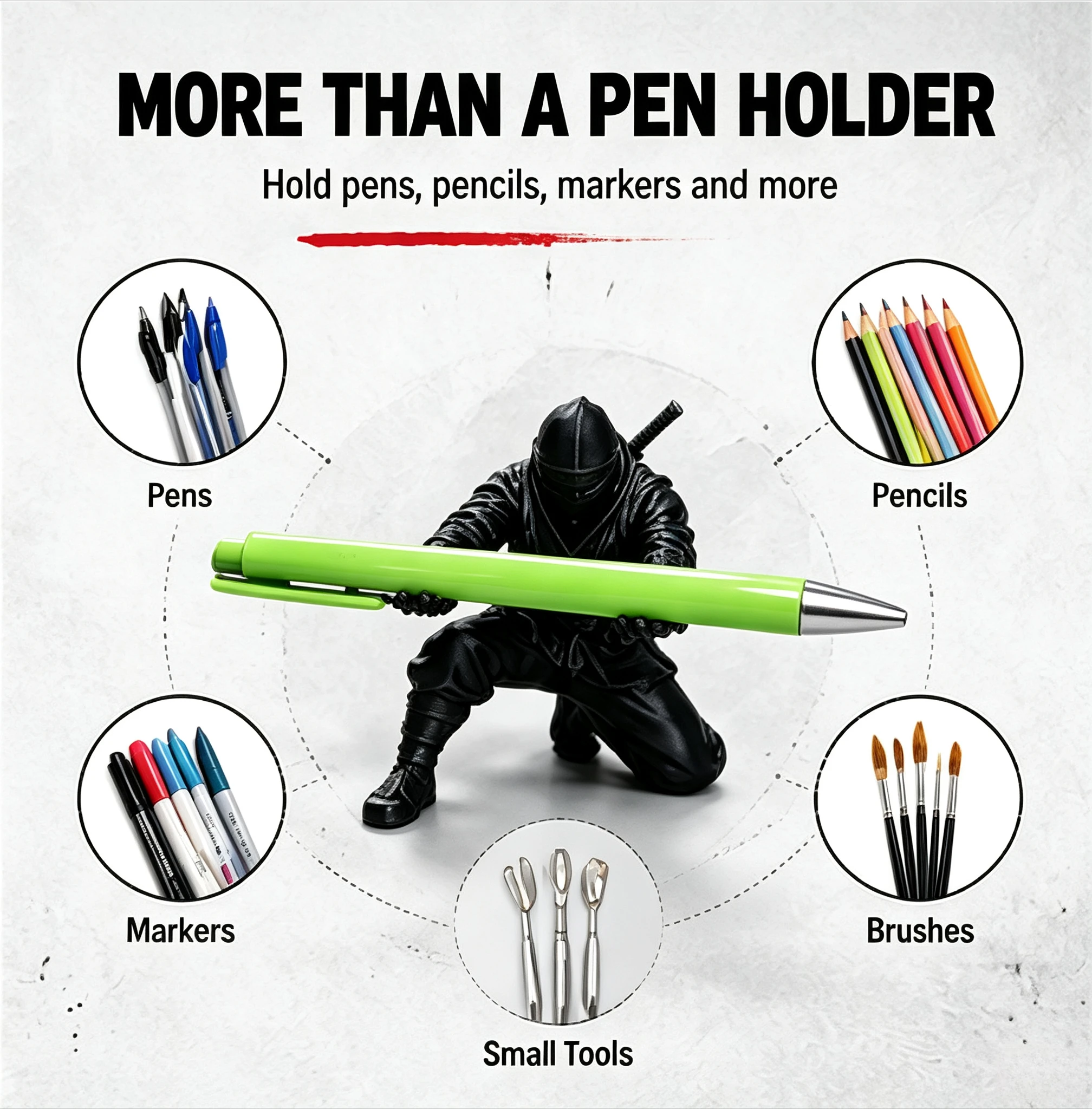 3D Printing Pen For Kids - Portaplumas Multiusos con Figura de Ninja,