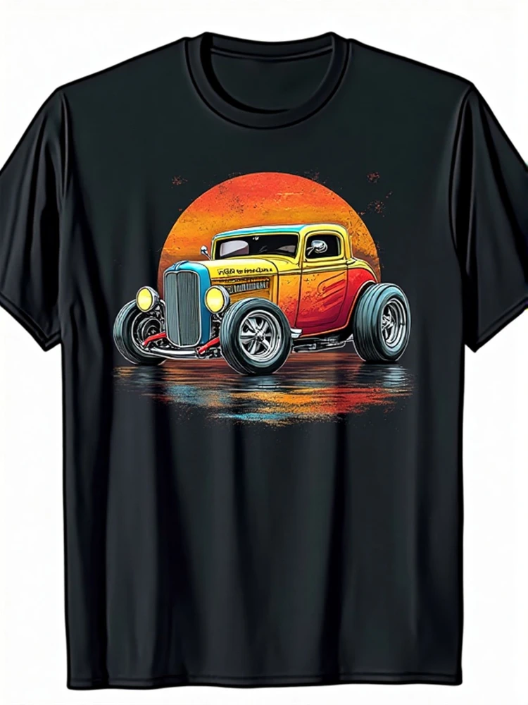 

Vintage Off-Road Buggy Graphic Retro Racing Car design -100% cotton summer O-neck short sleeve casual printed men's T-shirt.