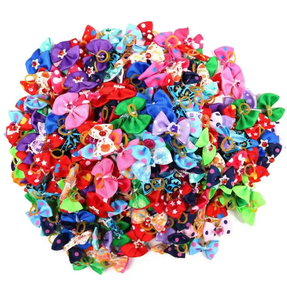 Handmade Mix Pet Dog Hair Bows for Grooming