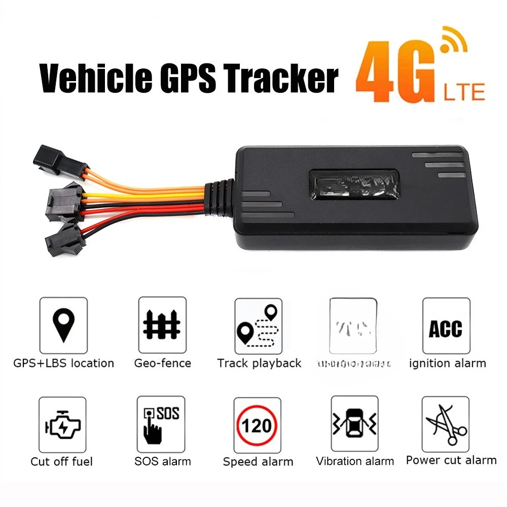 CY06 4G Vehicle 8pin GPS Tracker GPS+LBS+AGPS Multi-Function Car GPS Locator ACC Anti-Theft Oil Cut-Off Locking APP SOS alarm