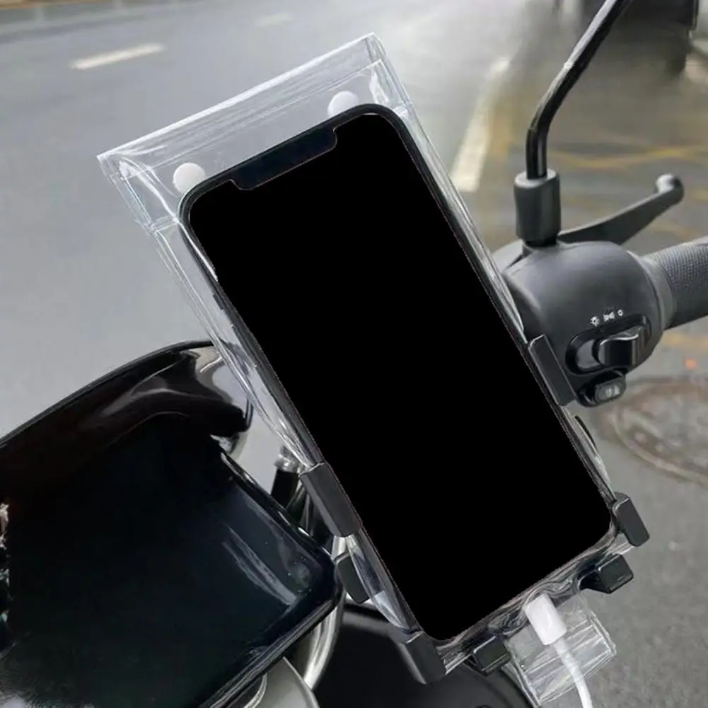 

Simple Style Transparent Thickened Mobile Phone Bag Suitable for Rider Waterproof Phone Touchable Screen Used for Charging G7M9