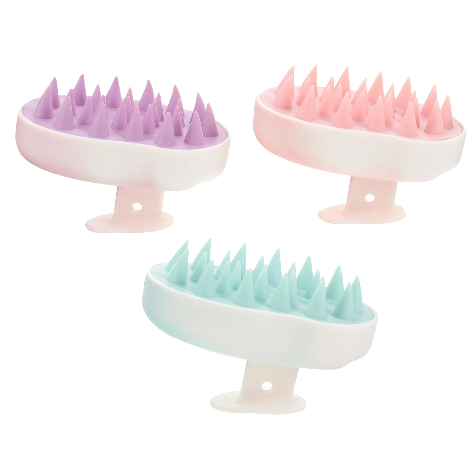 

3pcs Mango Scalp Shampoo Brush Hair Scrubber Exfoliating Comb for Care Washing Massage TPE Small