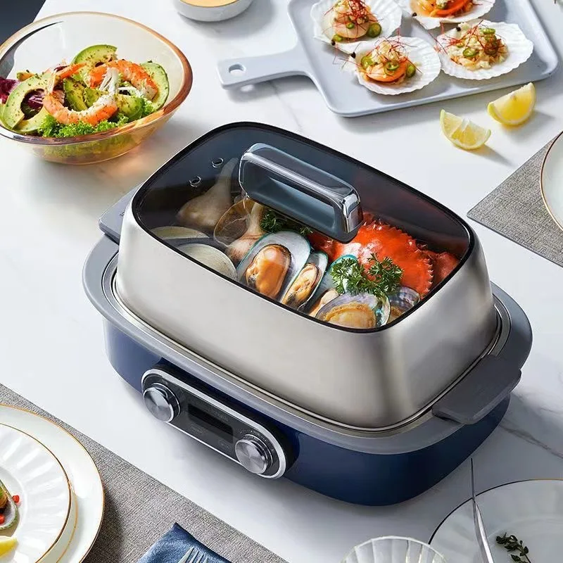 220V ไฟฟ้า Steamer ครัวเรือน Steamer ขนาดใหญ่304สแตนเลสไอน้ำร้อนหม้อ2000W ความร้อนอย่างรวดเร็ว1.8L น้ำถัง