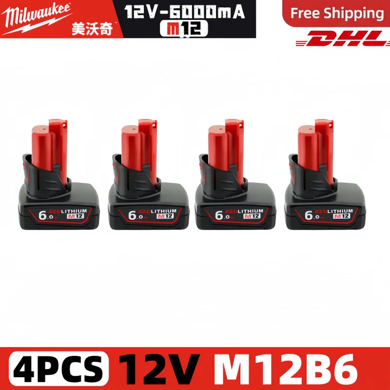 100% Nieuwe Milwaukee M18 6.0Ah High Output Batterij 18V Lithium-ion Oplaadbaar voor Milwaukee M18 Draadloze Elektrische Gereedschappen