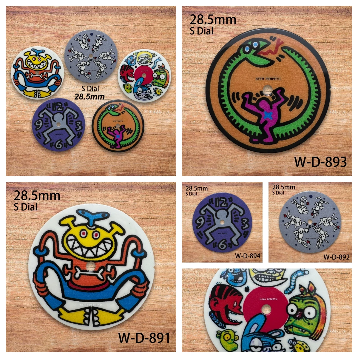 

28.5mm S Logo Vitreous Enamel Anime Cartoon Dial NH35 NH36 Movement 3/3.8/4.2 o'clock High-Quality Watch Modification Accessorie