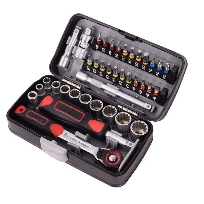 38 Piece Mini Ratchet Wrench Set Portable Combination Spanner Tool Kit for Home Auto Repair Outdoor Use 127 chars