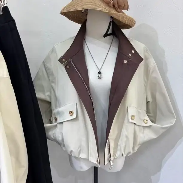 Short Coat Women's 2026 New Early Autumn Wear Women's Loose Tooling Jacket Top