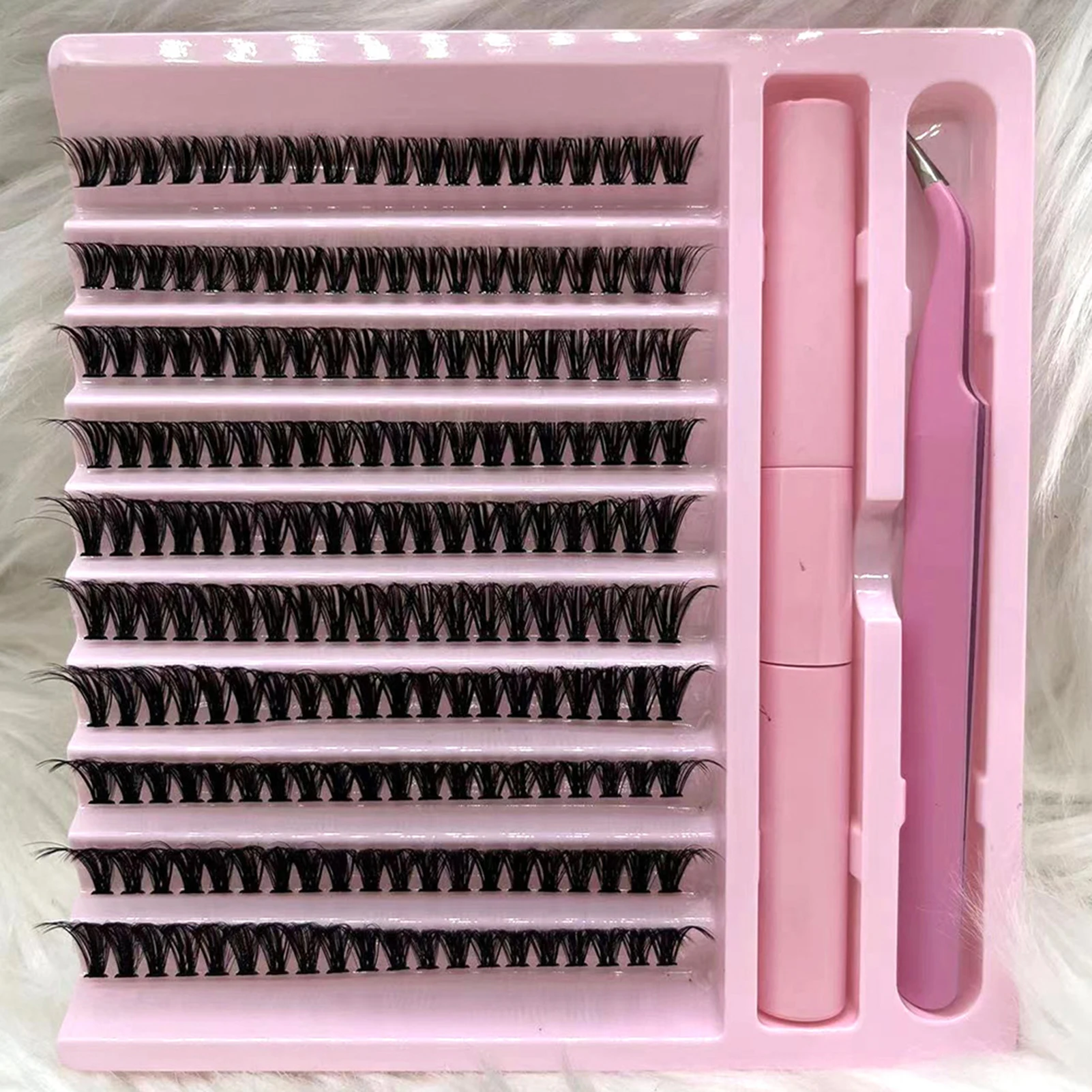 Set di colla e pinzette per extension ciglia naturali 20D 30D 40D fai-da-te con custodia per ciglia volume 1 scatola