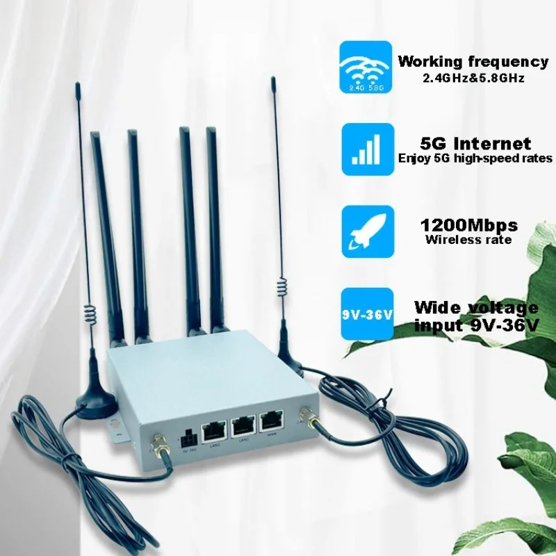 Car router industrial grade 4G/5G full gigabit network port wide voltage 9-36V MTK7621 built-in M2 interface