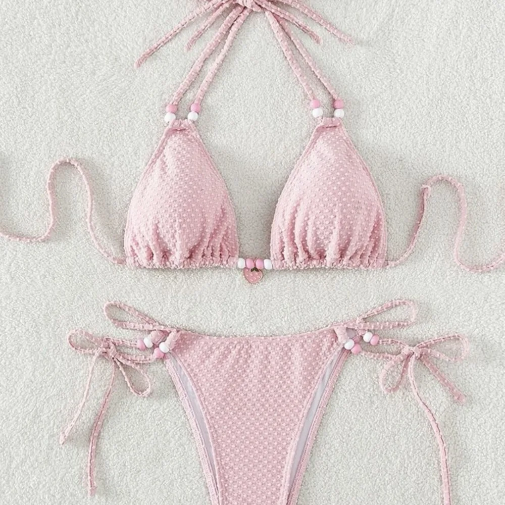 Women's Sexy Solid Color Push-Up Bikini Set High Waist Swimwear Bathing Suit Summer Beach Vacation Swim Trunks Tankini Swimsuits