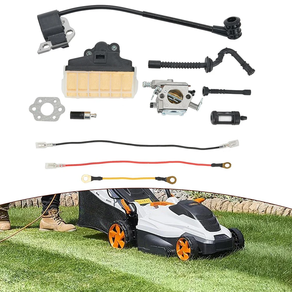 

Carburetor and Ignition Coil Comprehensive Replacement Kit for MS210 MS2130 and MS2150 Chainsaw Models With Filters and Lines