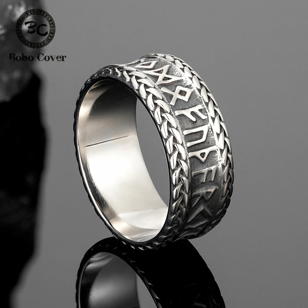 Classic Vikings Norse Runes Ring Men's Never Fade Stainless Steel Vegvisir Celtic Knot Pagan Amulet Scandinavian Jewelry Gifts