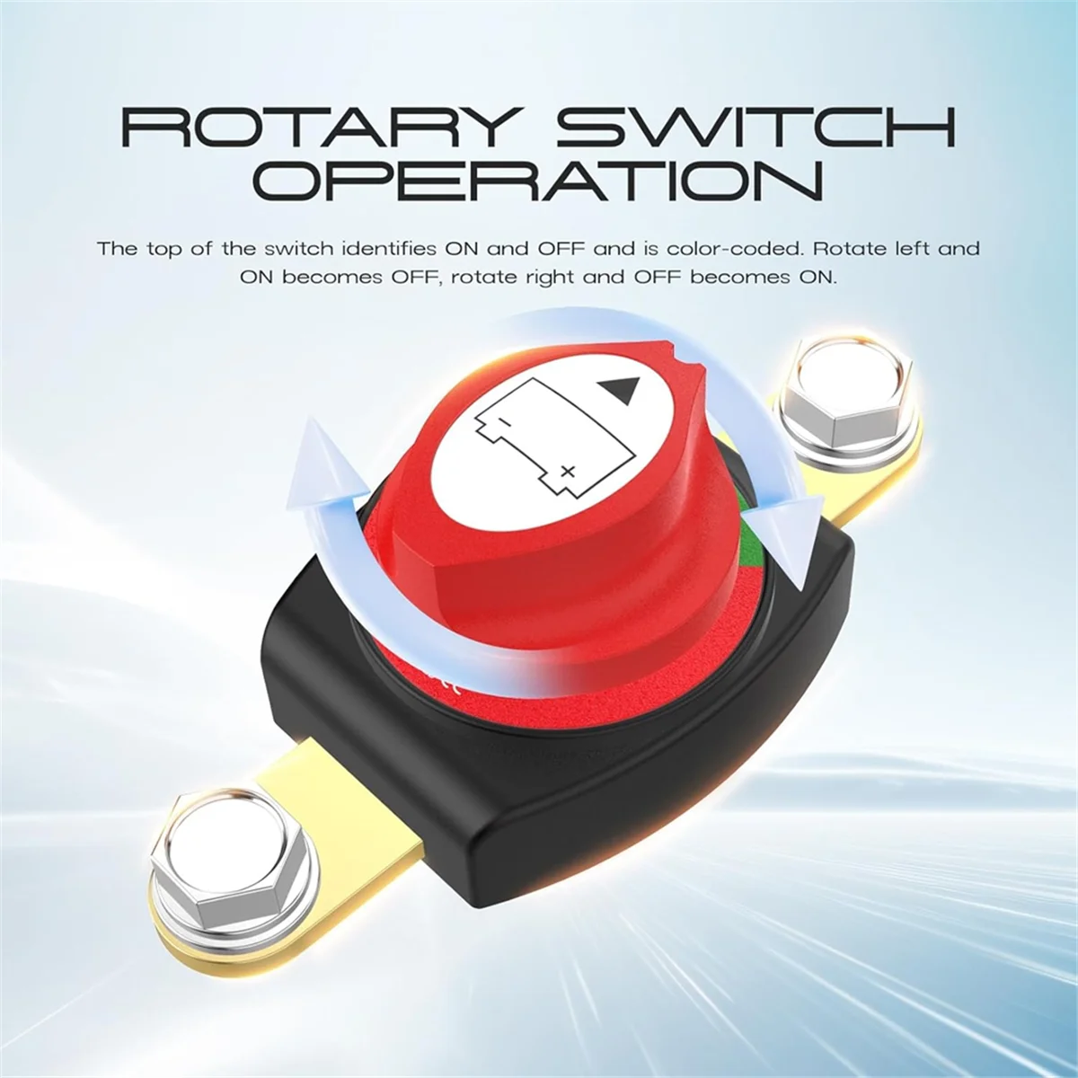 Sezionatore batteria con palo laterale SSR, interruttore di interruzione batteria Interruttore di intercettazione batteria resistente 12-48 V per camper per auto (on/off)