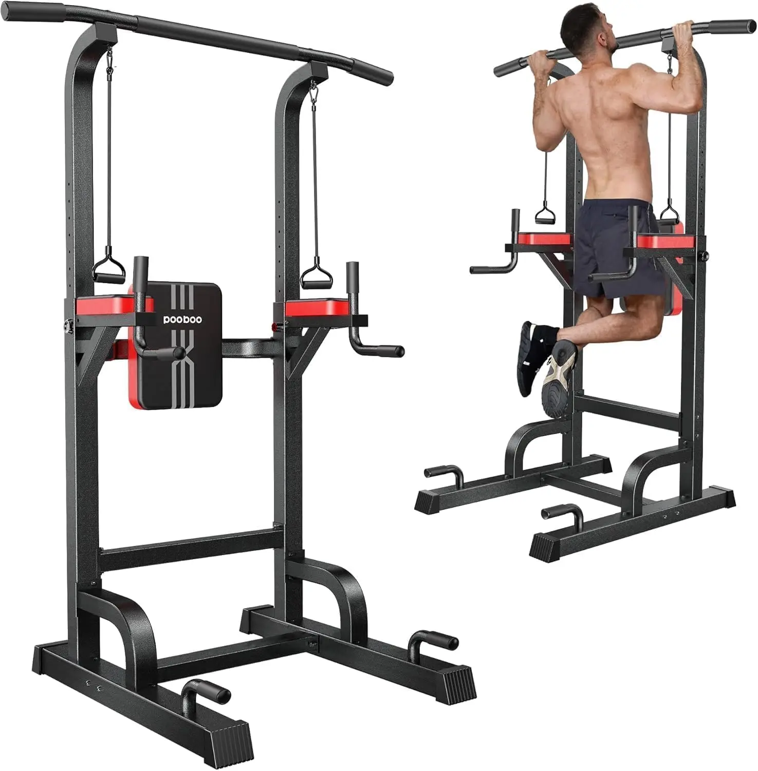 Adjustable Dip Station Power Tower Pull Up Bar Home Gym Equipment