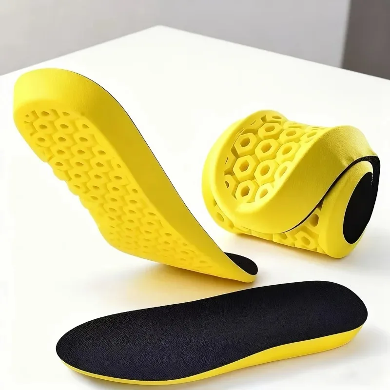 Double Layer Latex Sports Insoles Ultra Soft Elastic Shock Absorb Breathable Sweat Wicking Shoe Inserts for Running