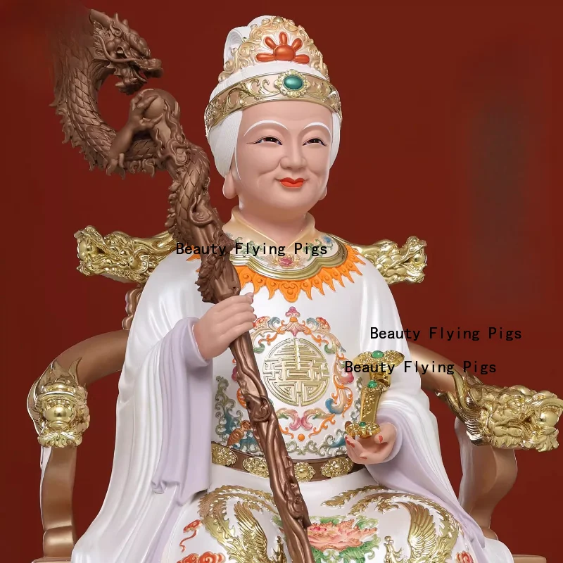 Resin Mount Taishan Grandma Goddess Painted household decorations for worshipping Buddha hall figures in the living room decor view 2