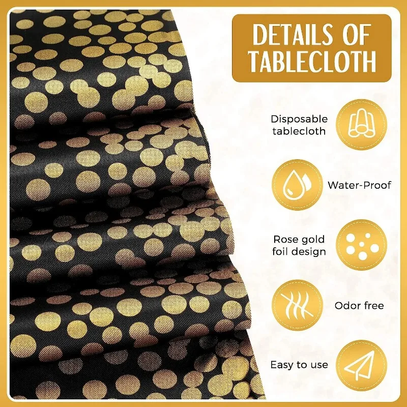 1 sets Disposable rectangle plastic tablecloth waterproof table cover gold table runner for party banquet Decor 54x108inch