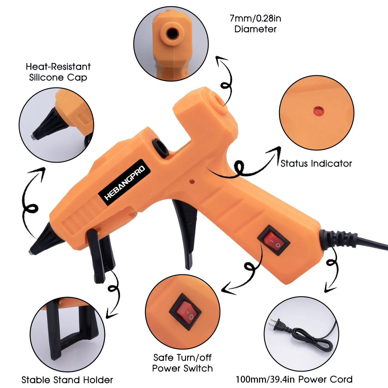 30W Yellow Hot Melt Glue Gun Kit with 30pcs Glue Gun Stick, Glue Gun Set For Crafts