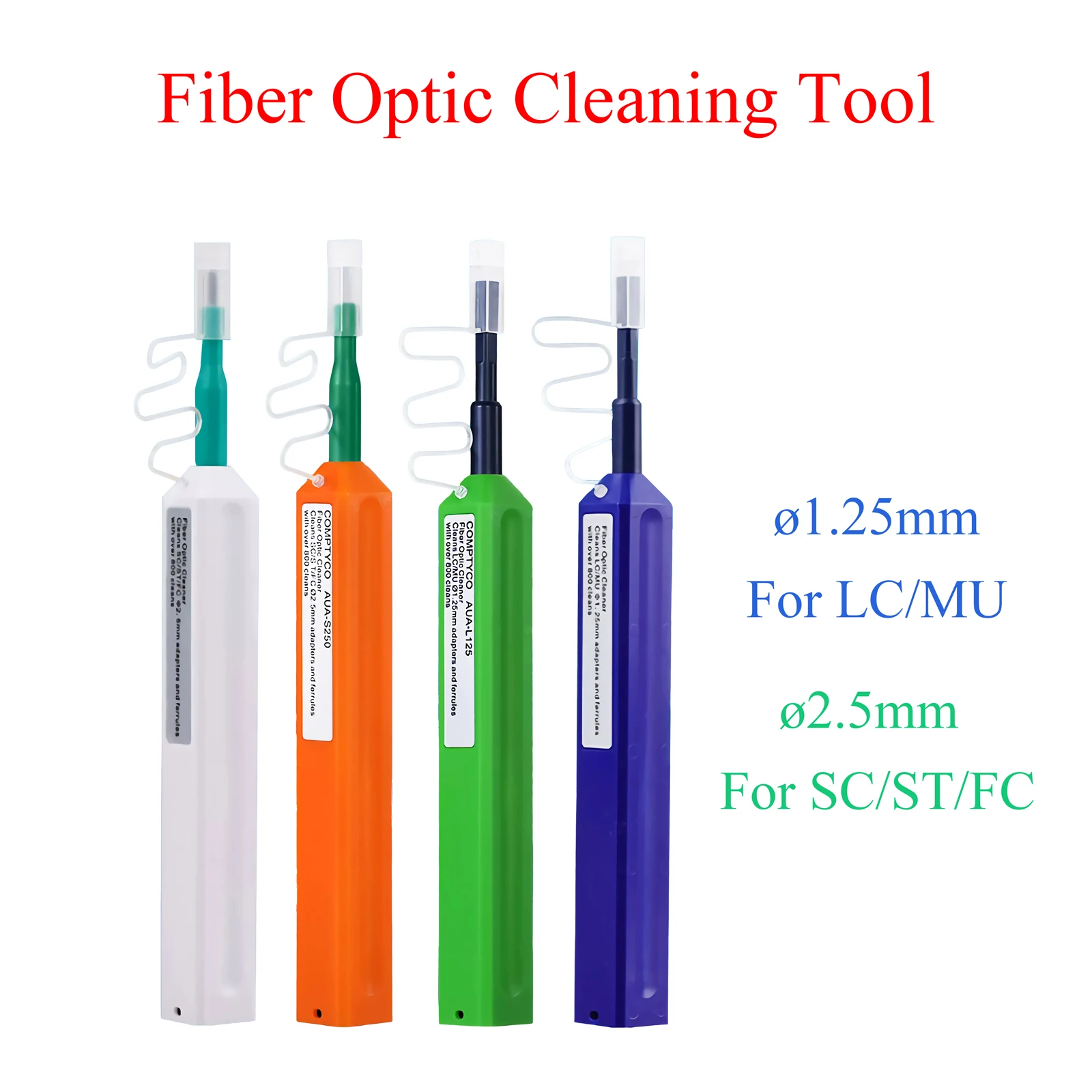 1PCS Fiber Optic Cleaning Pen SC/FC/ST LC/MU Connector One-Touch Clean 1.25mm/2.5mm Optical Fiber Cable End Face Cleaner Tool