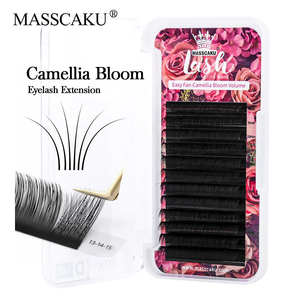 MASSCAKU Sell Easy Fan Matte Cashmere 0.05/0.07 Eyelash Extension Tray Volume Russian Matte Flowering Fan for Mackup Beauty